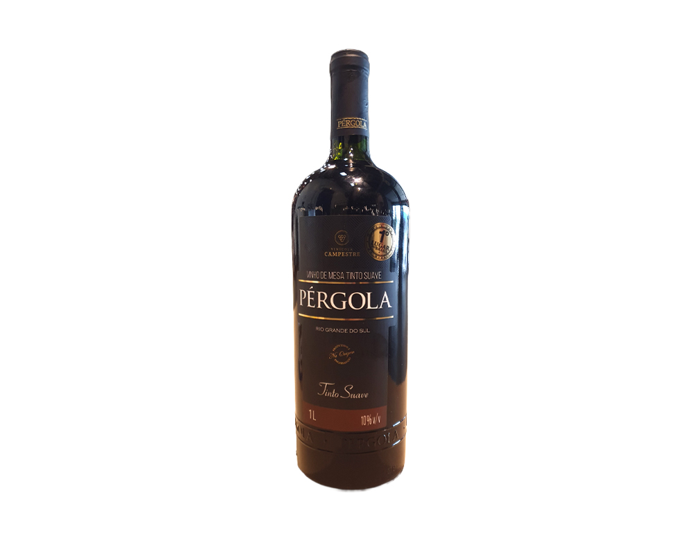 VINHO NACIONAL TINTO SUAVE PÉRGOLA 1 L (CX 12 UN)